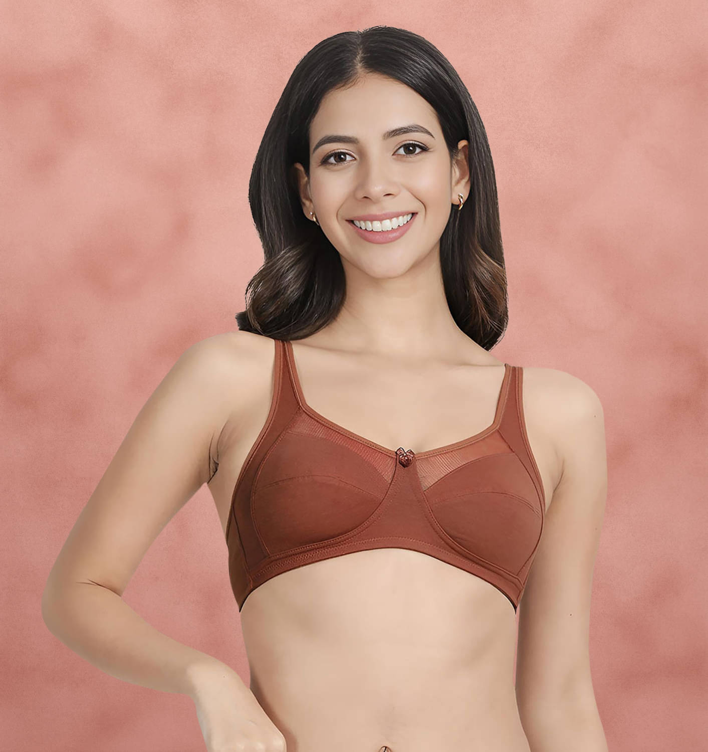 Susie Mesh Non Padded Women's Everyday Bra ( Rust ) DIP1003-RusticBrown Susie Mesh Non Padded Women's Everyday Bra ( Rust ) DIP1003-RusticBrown