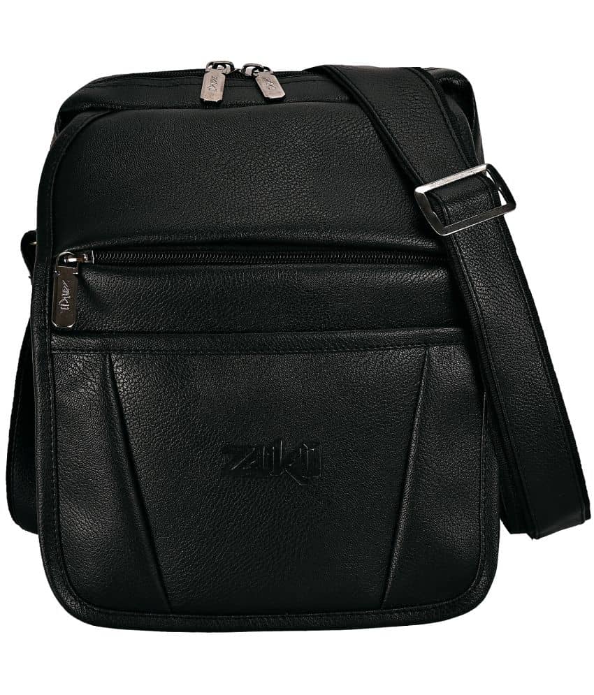 ZAIKO BAGS Black Textured Messenger Bag - Handbags | Buy online on ZillyBuy