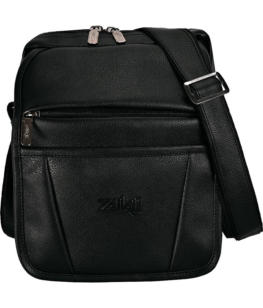 ZAIKO BAGS Black Textured Messenger Bag - Handbags | Buy online on ZillyBuy