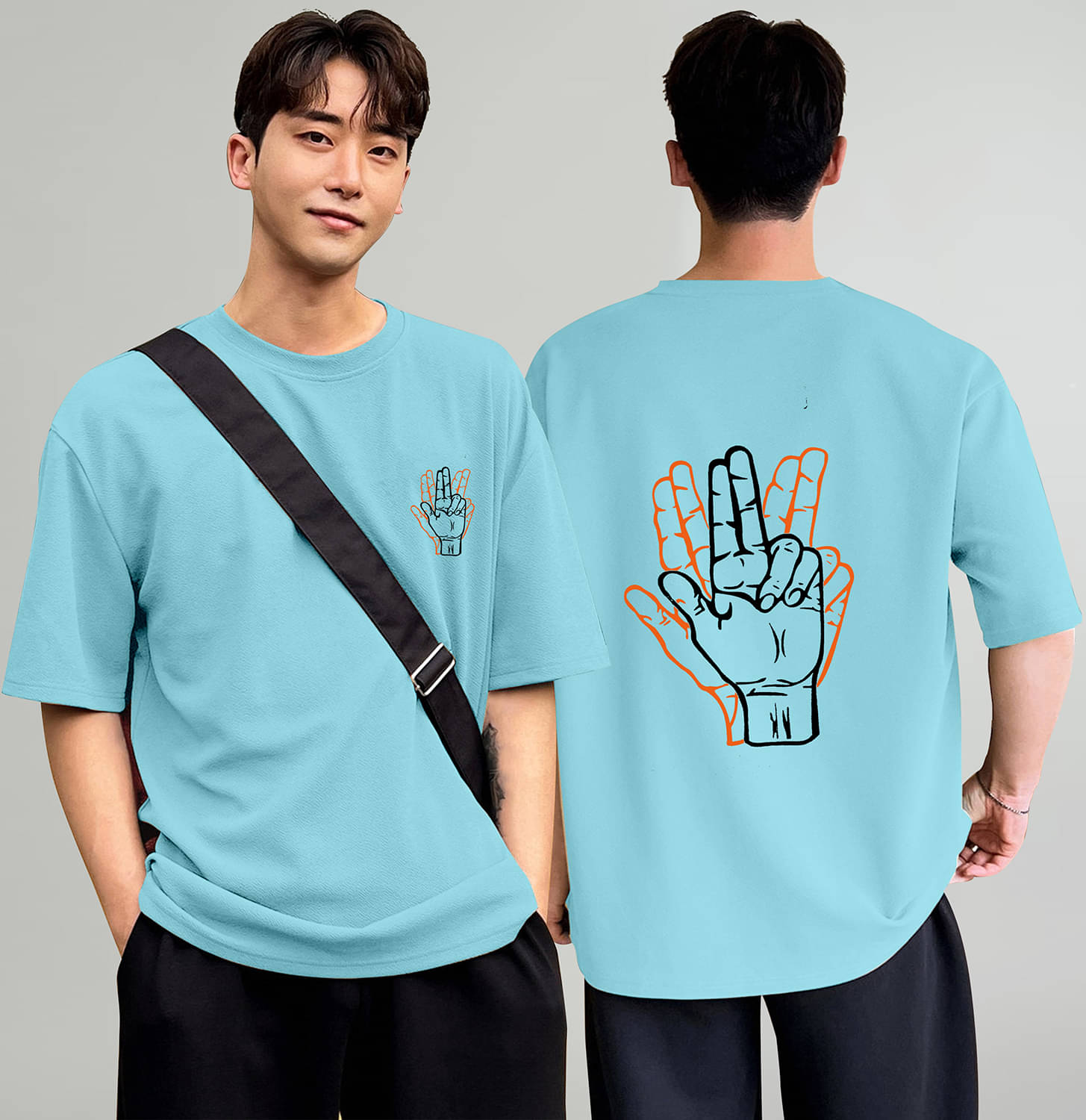 happy khajana Pack of 1 Polyester Oversized Fit Men's T-Shirt ( Sky Blue ) happy khajana Pack of 1 Polyester Oversized Fit Men's T-Shirt ( Sky Blue )