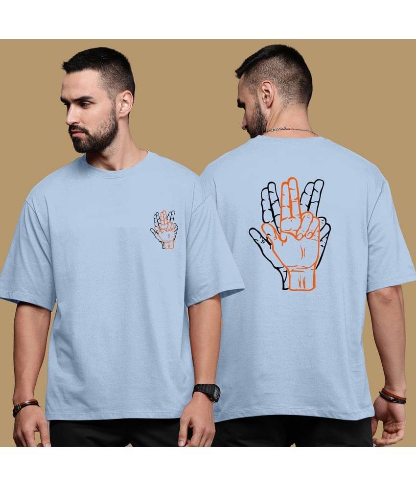     			happy khajana Pack of 1 Polyester Oversized Fit Men's T-Shirt ( Sky Blue )