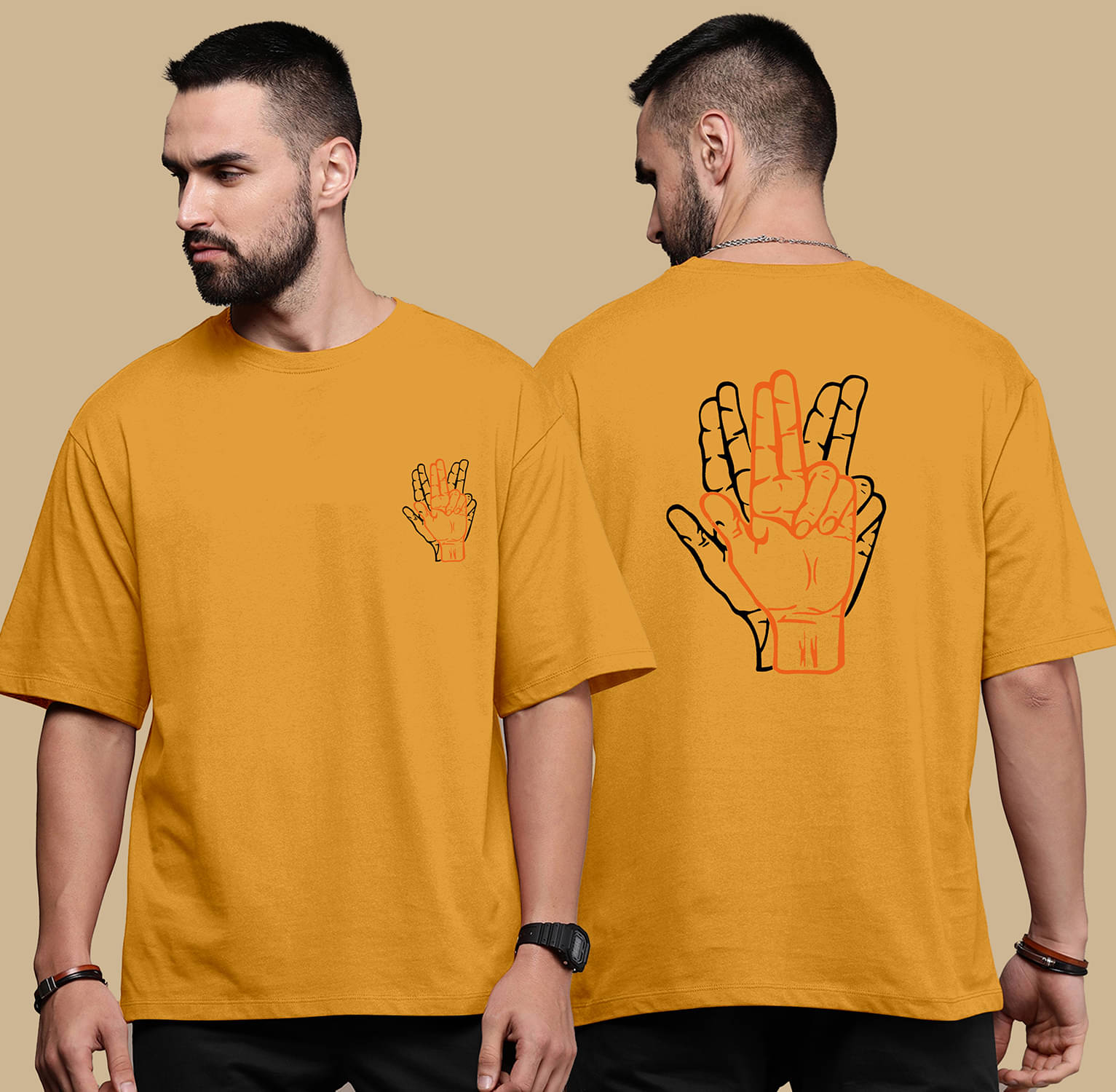 happy khajana Pack of 1 Polyester Oversized Fit Men's T-Shirt ( Yellow )     			happy khajana Pack of 1 Polyester Oversized Fit Men's T-Shirt ( Yellow )