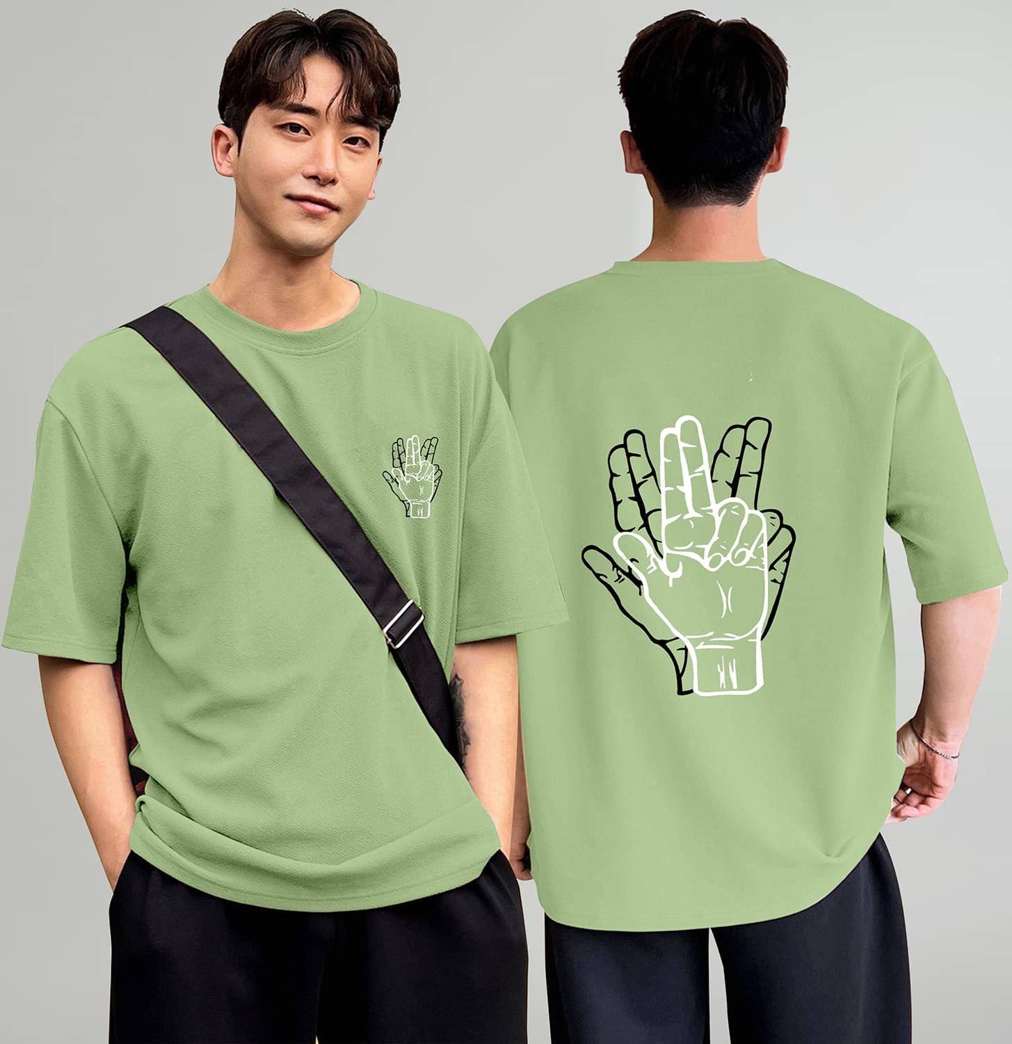     			happy khajana Pack of 1 Polyester Oversized Fit Men's T-Shirt ( Green )
