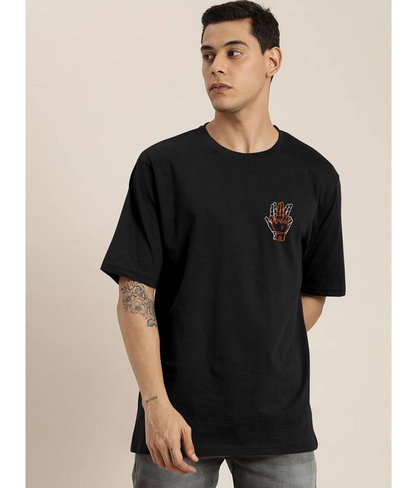 happy khajana Polyester Oversized Fit Solid Half Sleeves Men's T-Shirt - Black ( Pack of 1 ) happy khajana Polyester Oversized Fit Solid Half Sleeves Men's T-Shirt - Black ( Pack of 1 )