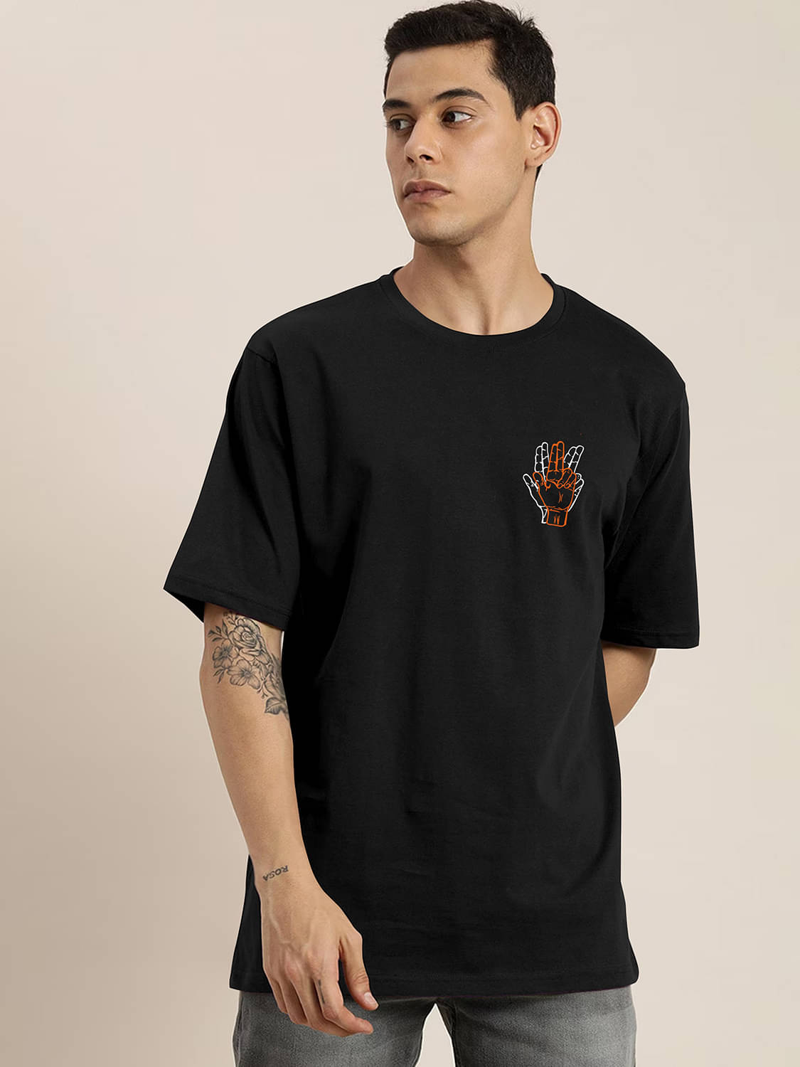 happy khajana Polyester Oversized Fit Solid Half Sleeves Men's T-Shirt - Black ( Pack of 1 )     			happy khajana Polyester Oversized Fit Solid Half Sleeves Men's T-Shirt - Black ( Pack of 1 )