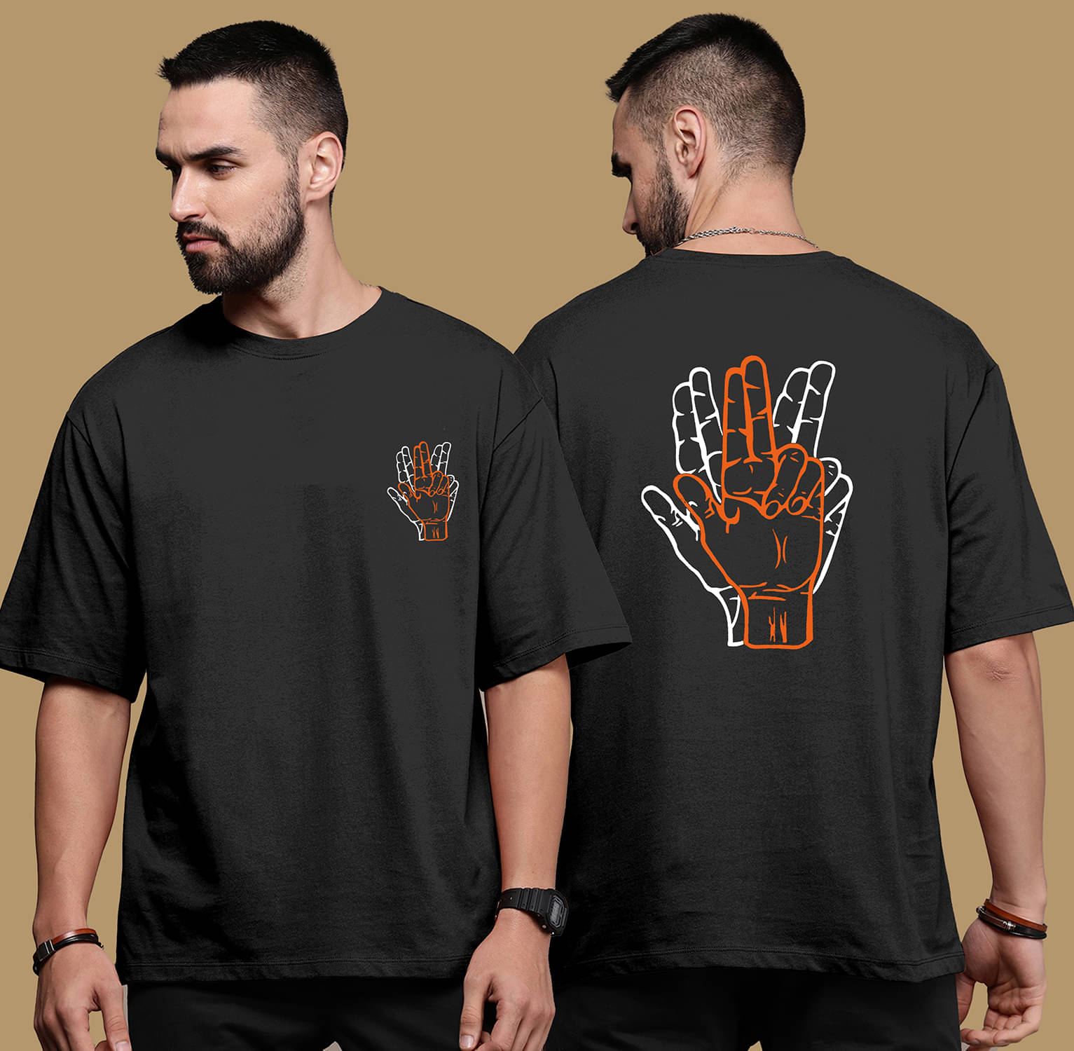     			happy khajana Pack of 1 Polyester Oversized Fit Men's T-Shirt ( Black )