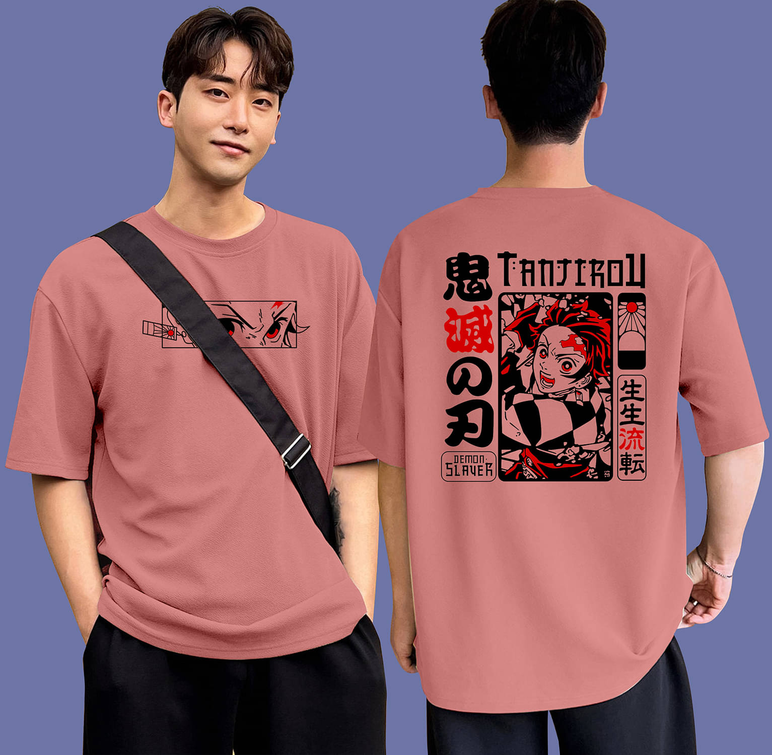 happy khajana Pack of 1 Polyester Oversized Fit Men's T-Shirt ( Pink ) happy khajana Pack of 1 Polyester Oversized Fit Men's T-Shirt ( Pink )