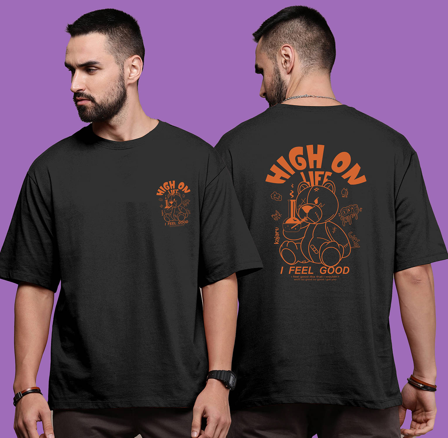 happy khajana Polyester Oversized Fit Solid Half Sleeves Men's T-Shirt - Black ( Pack of 1 ) happy khajana Polyester Oversized Fit Solid Half Sleeves Men's T-Shirt - Black ( Pack of 1 )