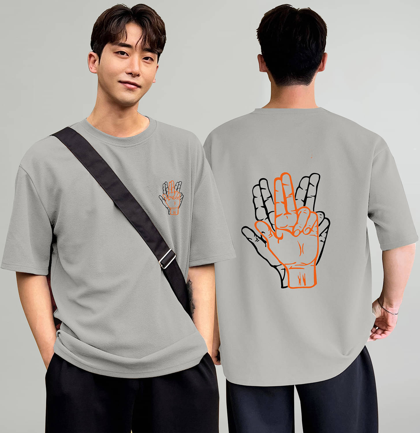     			happy khajana Pack of 1 Polyester Oversized Fit Men's T-Shirt ( Grey )