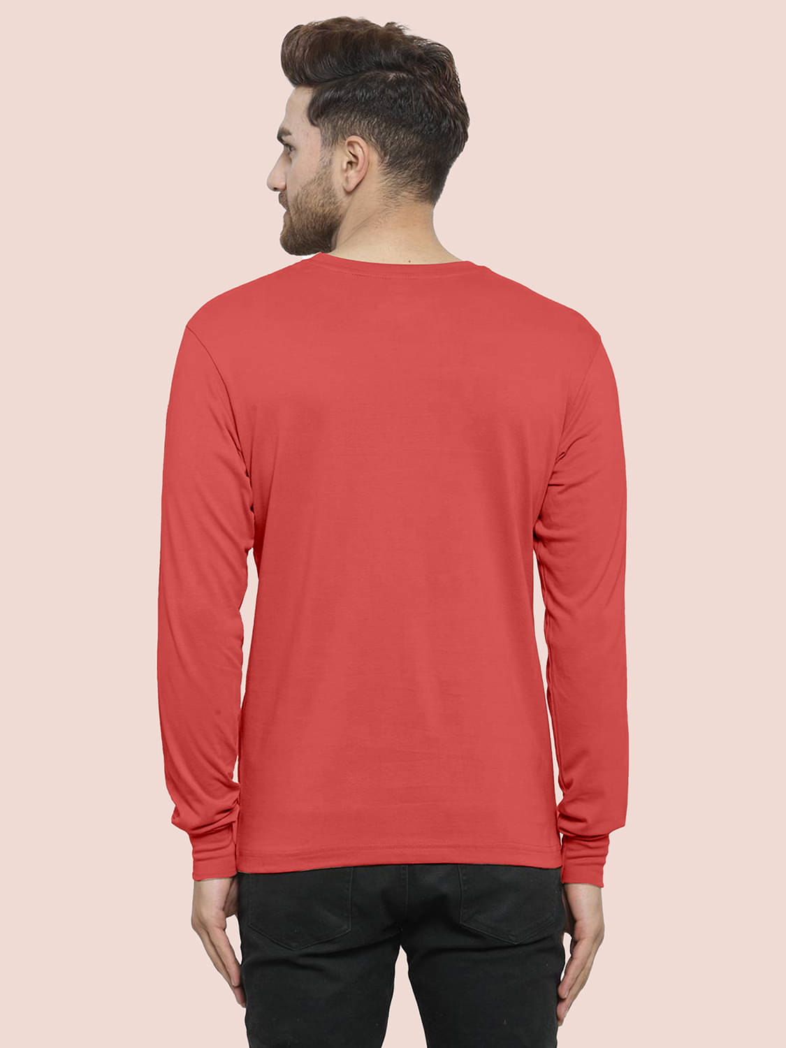     			happy khajana Polyester Regular Fit Solid Full Sleeves Men's T-Shirt - Red ( Pack of 1 )