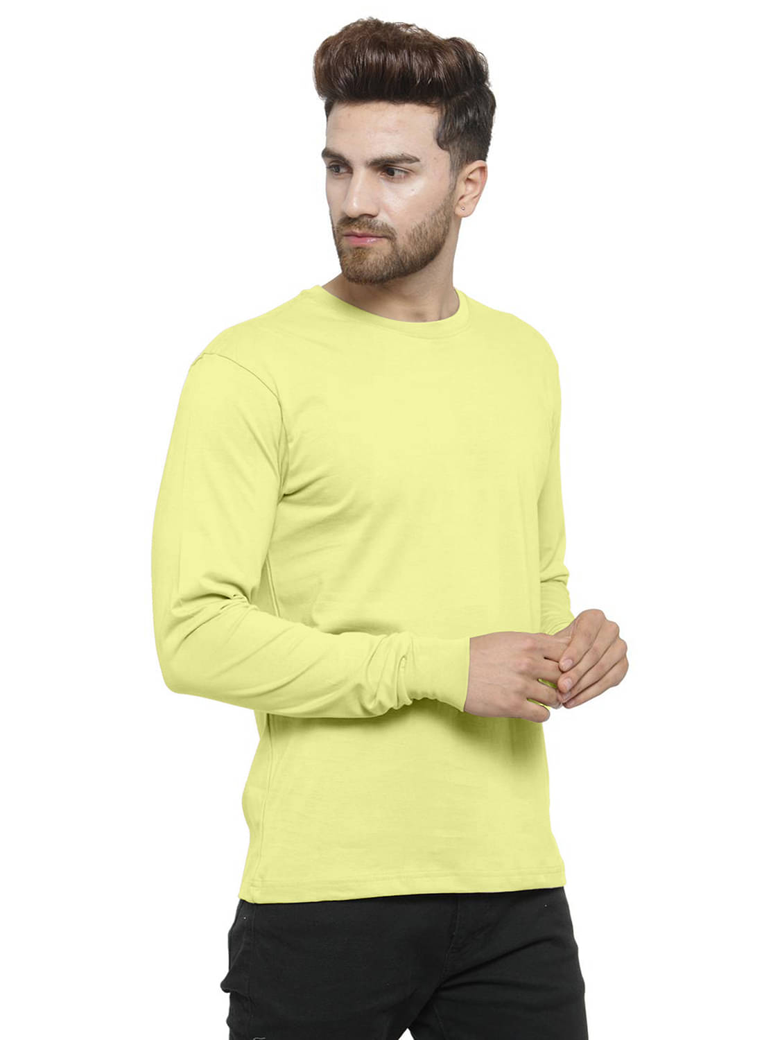 happy khajana Polyester Regular Fit Solid Full Sleeves Men's T-Shirt - yellow ( Pack of 1 ) happy khajana Polyester Regular Fit Solid Full Sleeves Men's T-Shirt - yellow ( Pack of 1 )