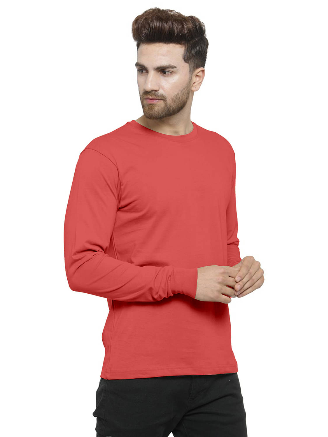 happy khajana Polyester Regular Fit Solid Full Sleeves Men's T-Shirt - red ( Pack of 1 ) happy khajana Polyester Regular Fit Solid Full Sleeves Men's T-Shirt - red ( Pack of 1 )