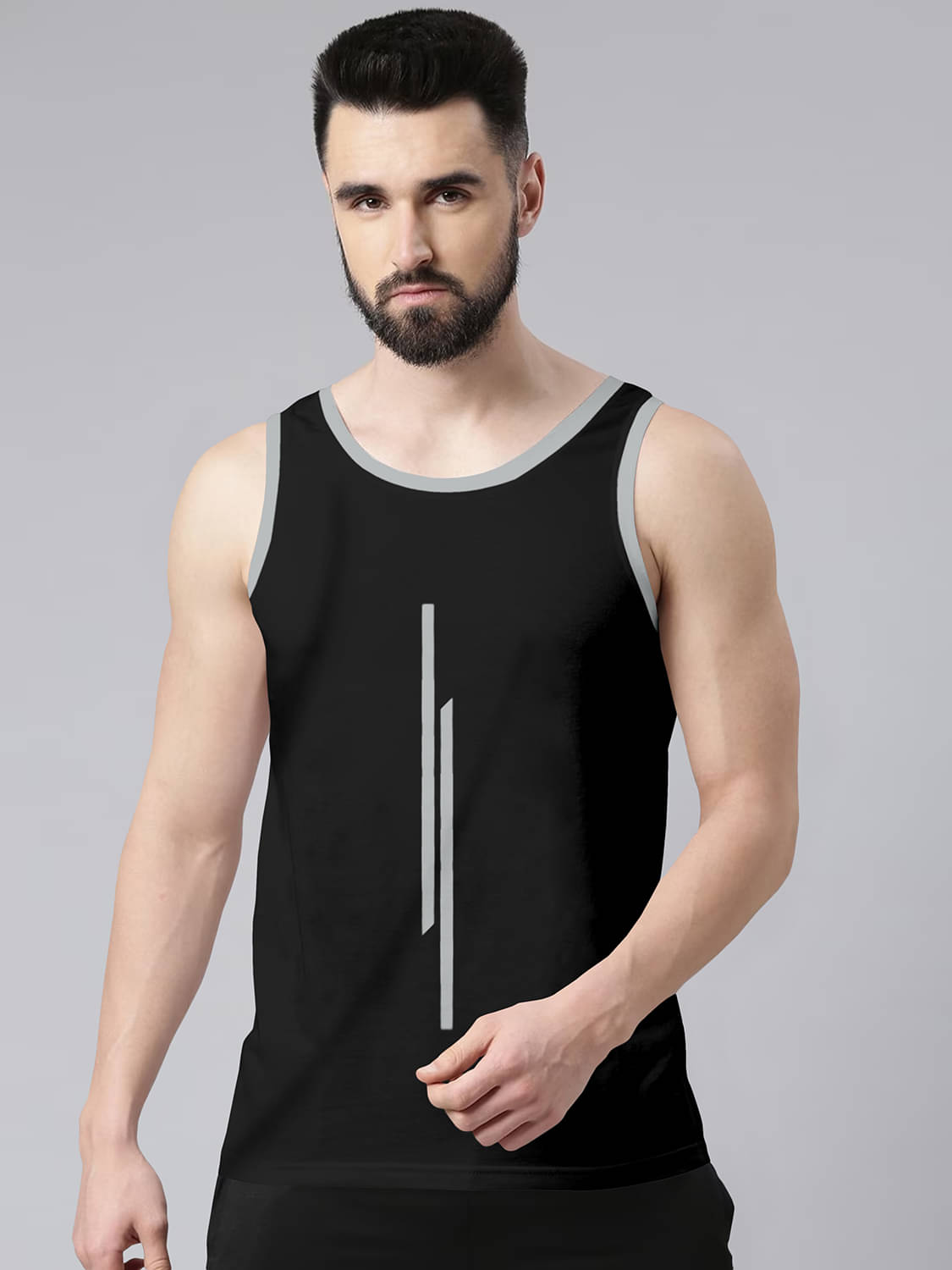     			happy khajana Polyester Regular Fit Solid Sleeveless Men's T-Shirt - Black ( Pack of 1 )