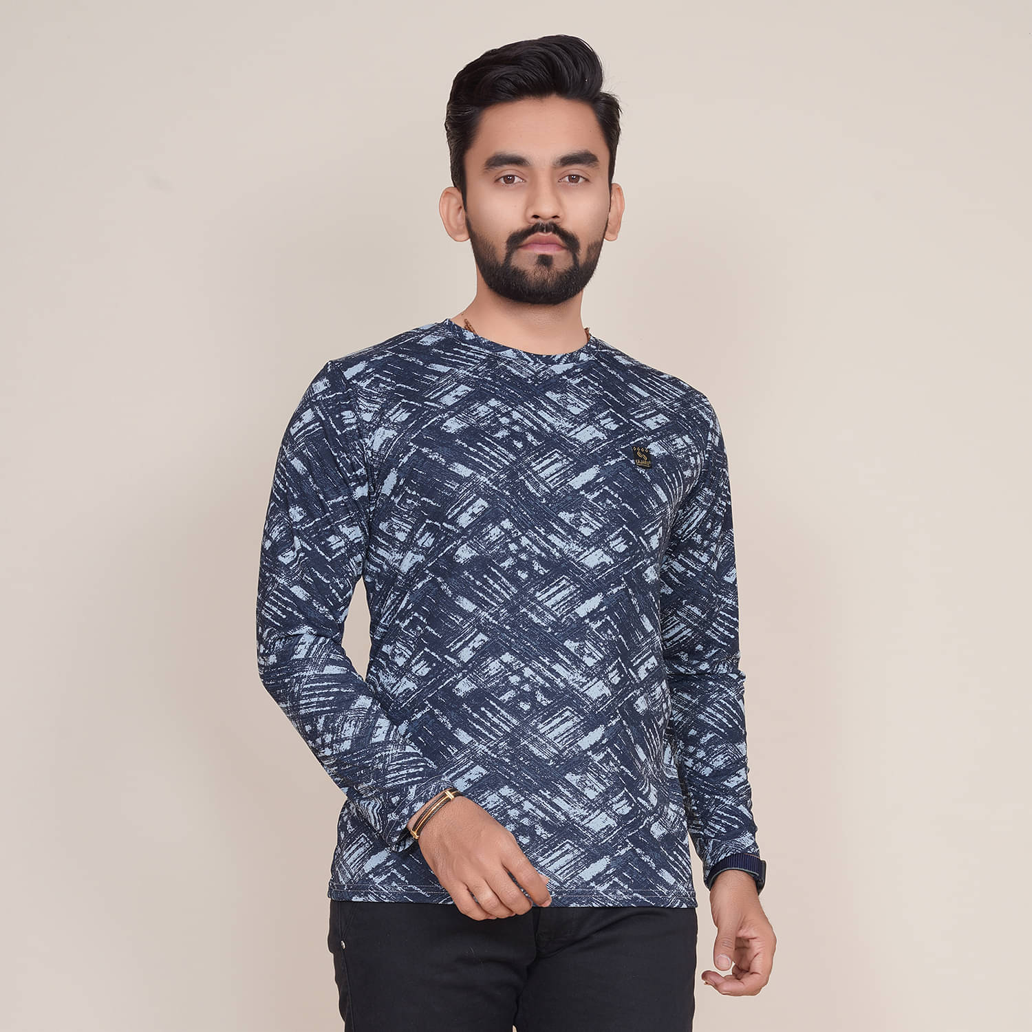     			happy khajana Polyester Regular Fit Solid Full Sleeves Men's T-Shirt - Grey ( Pack of 1 )