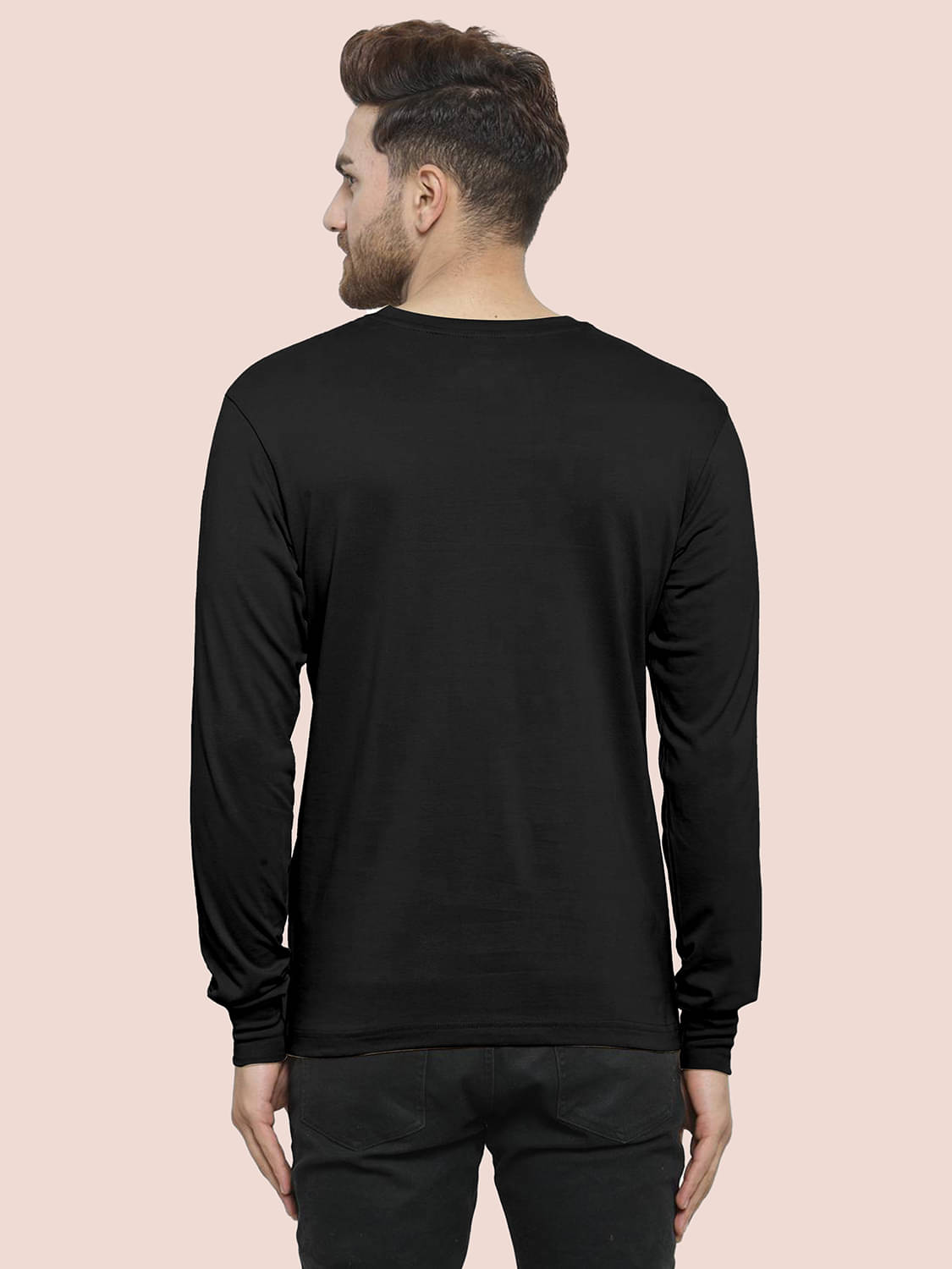 happy khajana Polyester Regular Fit Solid Full Sleeves Men's T-Shirt - Black ( Pack of 1 ) happy khajana Polyester Regular Fit Solid Full Sleeves Men's T-Shirt - Black ( Pack of 1 )