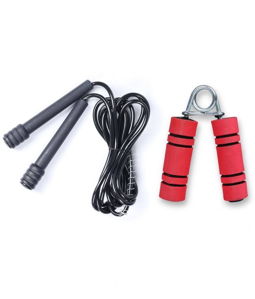     			Aivin Skipping Rope + Hand Grip for Unisex Gym / Weight Loss and Hand Muscles Exercise Combo Pack of Hand Grip / Jump Rope Home Gym Combo