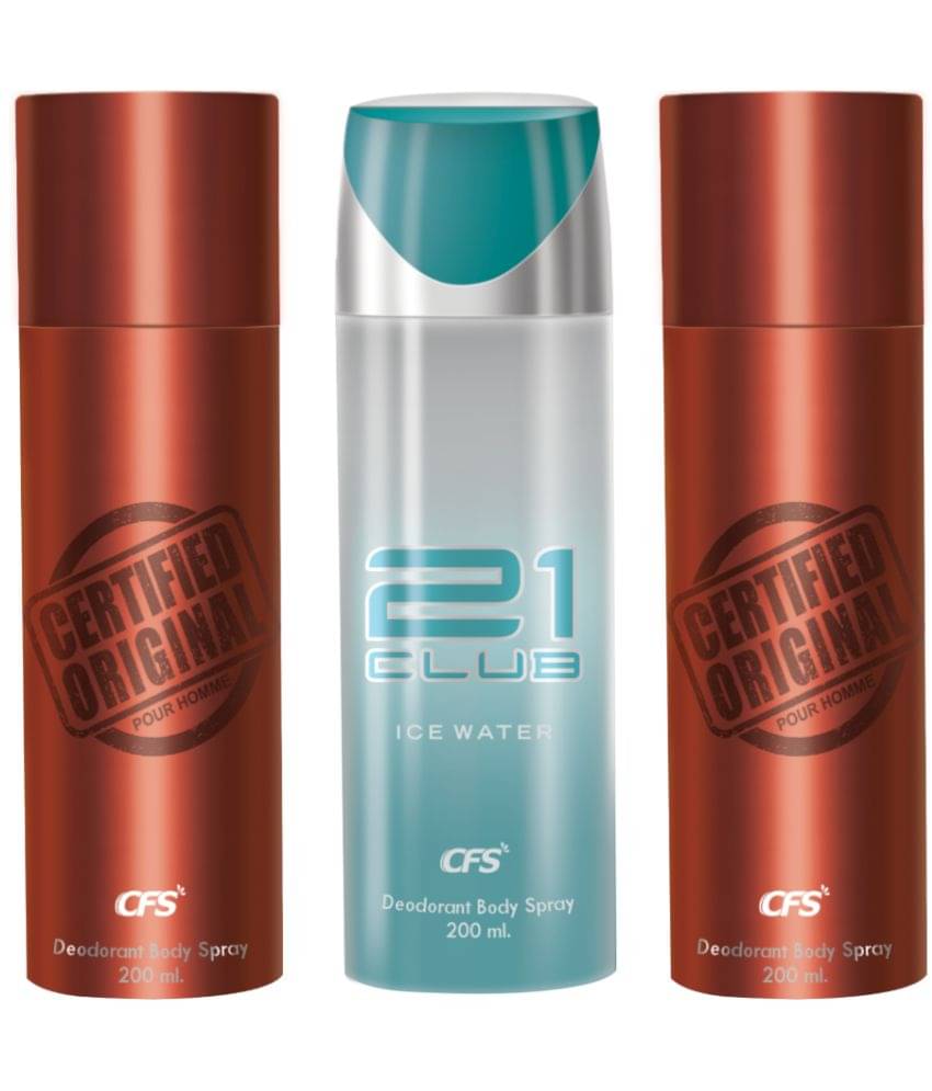     			CFS  Certified Brown, Ctfd Brown & Ice Water Body Spray for Unisex 600 ml ( Pack of 3 )