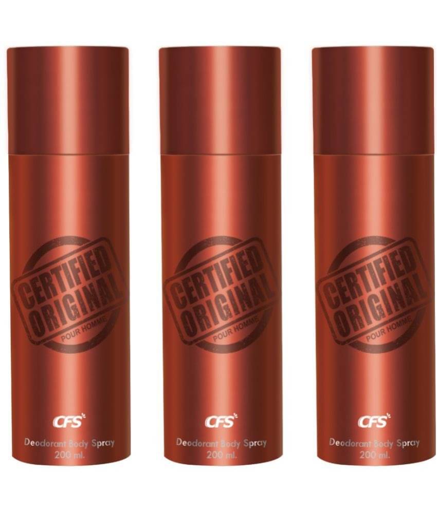     			CFS  Certified Brown Deodorant Spray for Unisex 600 ml ( Pack of 3 )