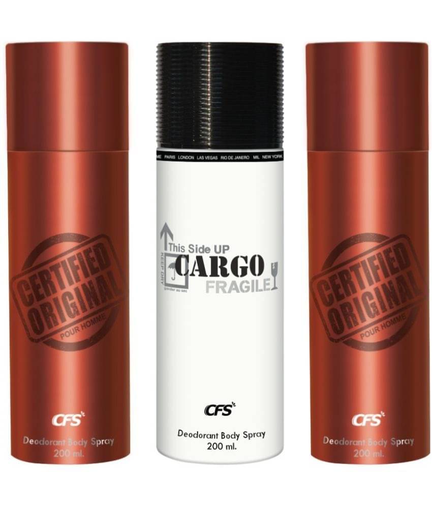     			CFS Ctfd Brown, Ctfd Brown & Cargo White Deodorant Spray for Unisex 600 ml ( Pack of 3 )