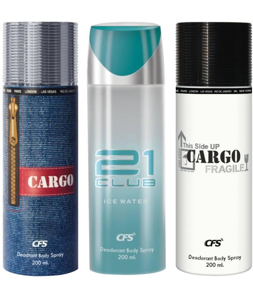     			CFS  Ice Water, Cargo Blue & Cargo White Body Spray for Unisex 600 ml ( Pack of 3 )