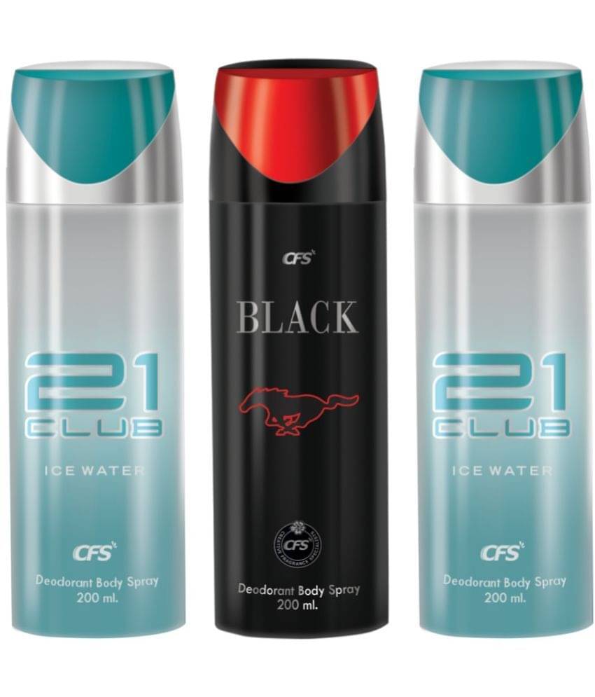     			CFS  Ice Water, Ice Water & Black Deodorant Spray for Unisex 600 ml ( Pack of 3 )