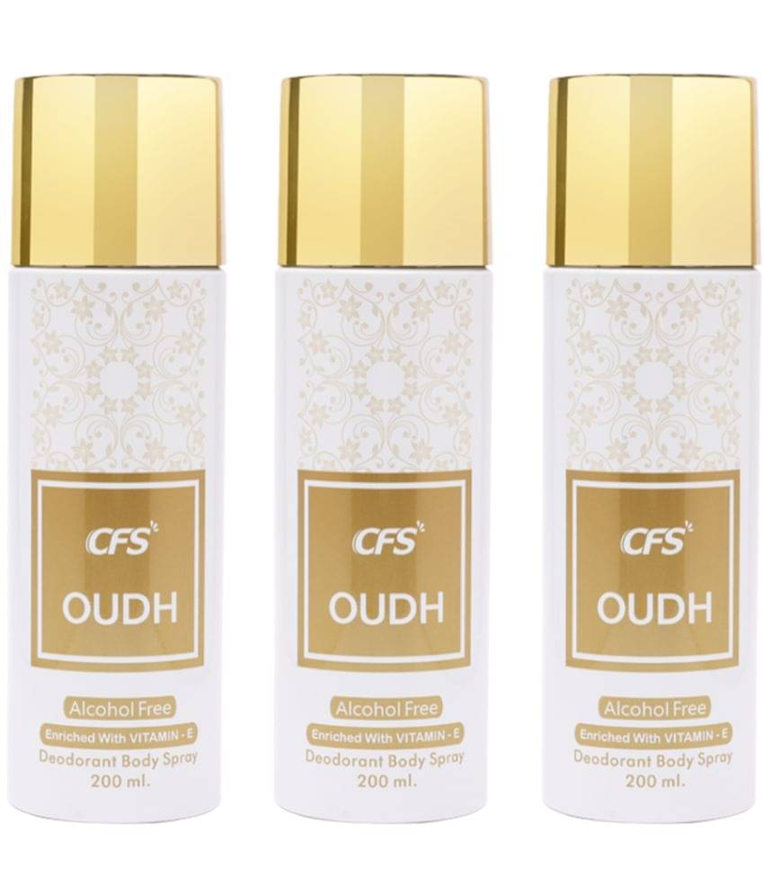     			CFS  Oudh White Body Spray for Unisex 600 ml ( Pack of 3 )
