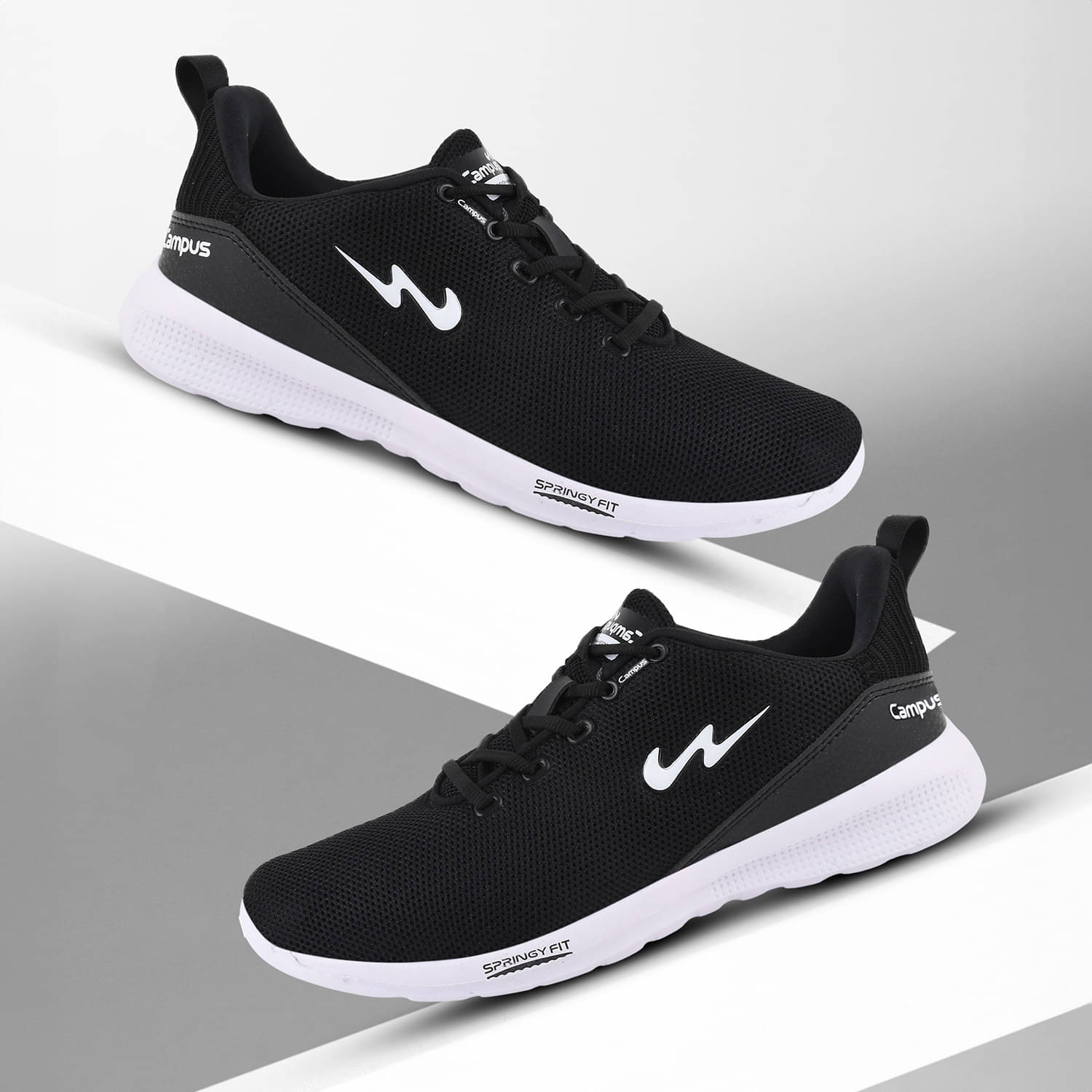 Campus CRUNCH Black Men's Sports Running Shoes     			Campus CRUNCH Black Men's Sports Running Shoes