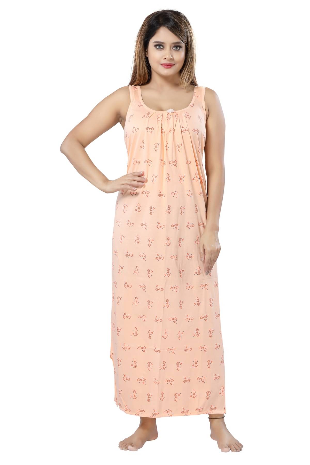 Cinco Beige Cotton Blend Women's Nightwear Night Dress ( Pack of 1 )     			Cinco Beige Cotton Blend Women's Nightwear Night Dress ( Pack of 1 )