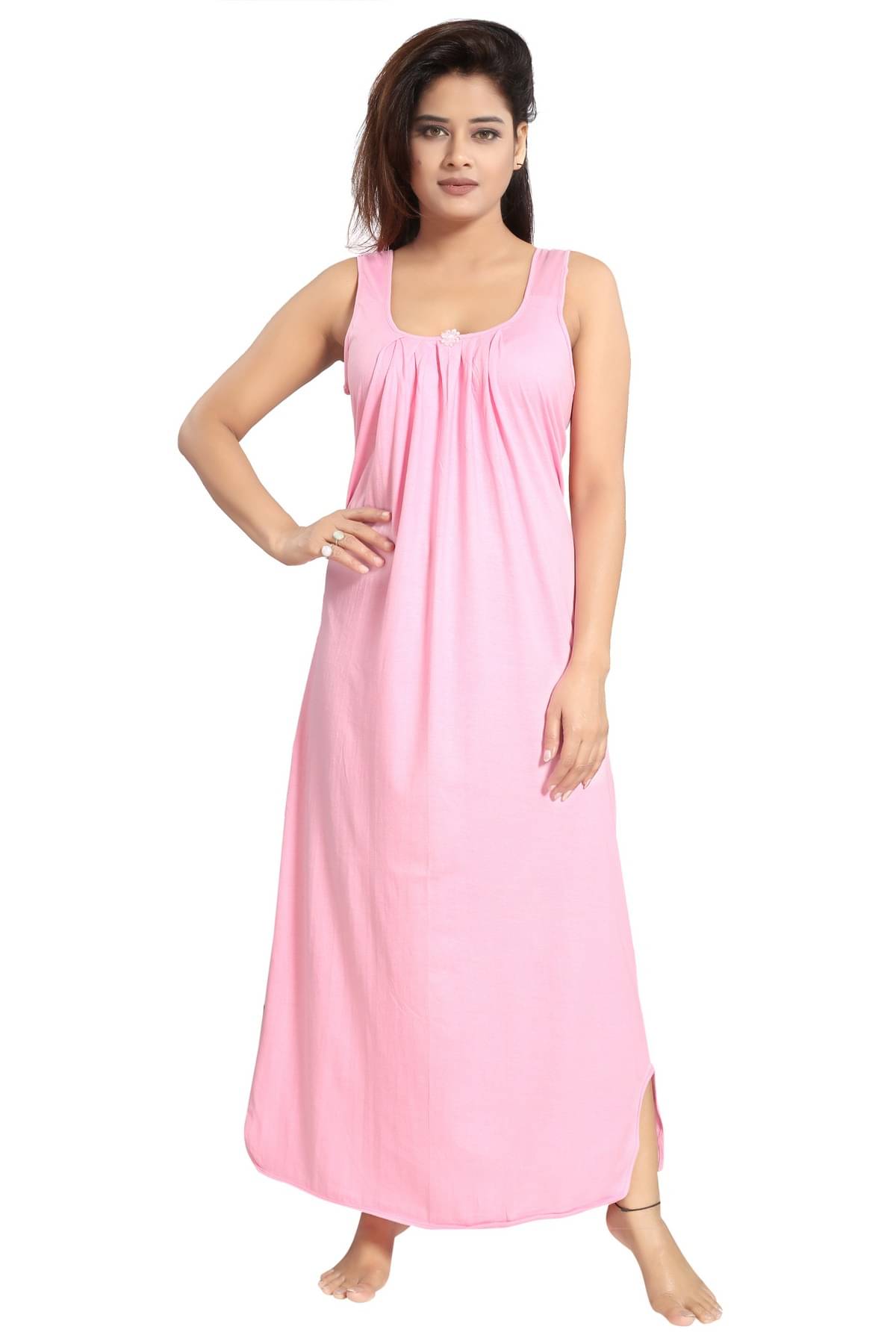    			Cinco Light Pink Cotton Blend Women's Nightwear Nighty & Night Gowns ( Pack of 1 )