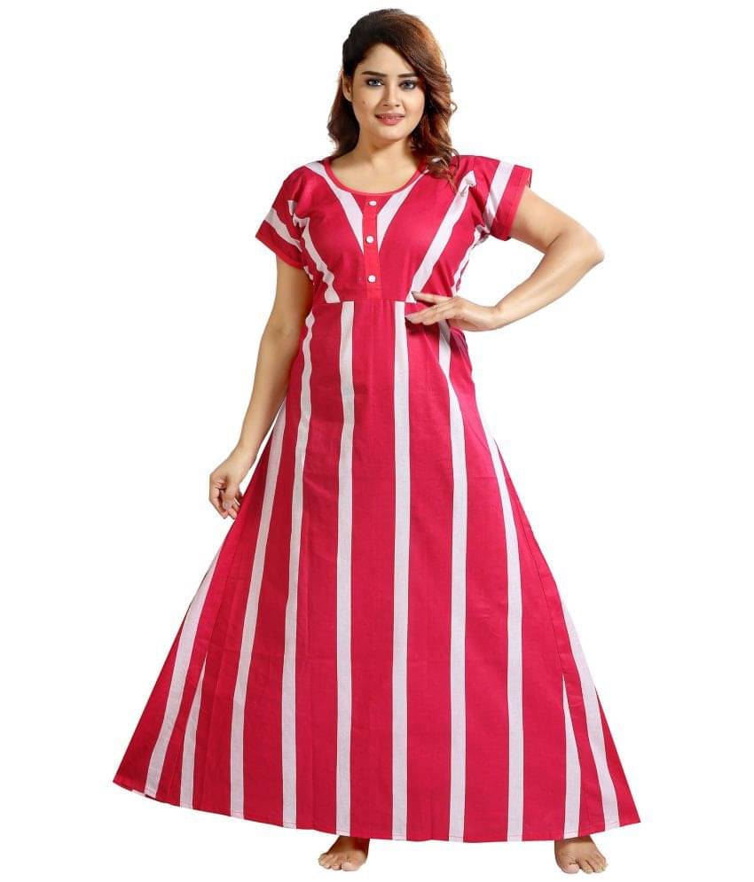     			Cinco Multi Color Cotton Blend Women's Nightwear Night Dress ( Pack of 1 )