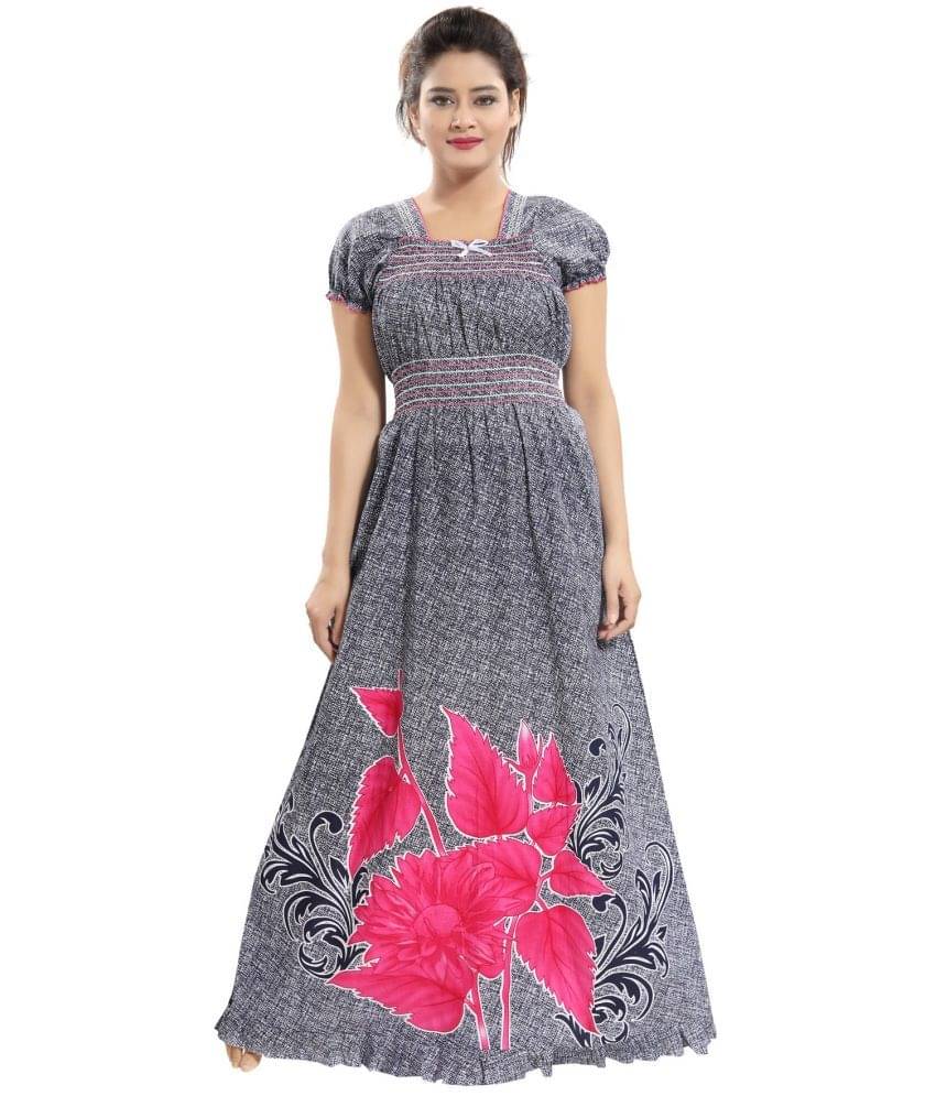     			Cinco Multicolor Cotton Blend Women's Nightwear Night Dress ( Pack of 1 )