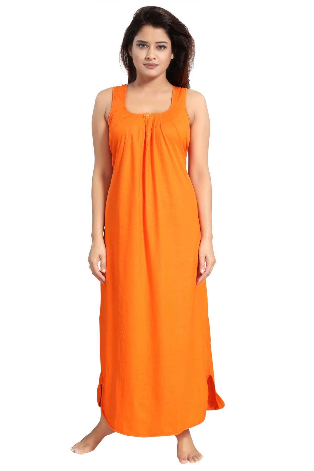     			Cinco Orange Cotton Blend Women's Nightwear Night Dress ( Pack of 1 )