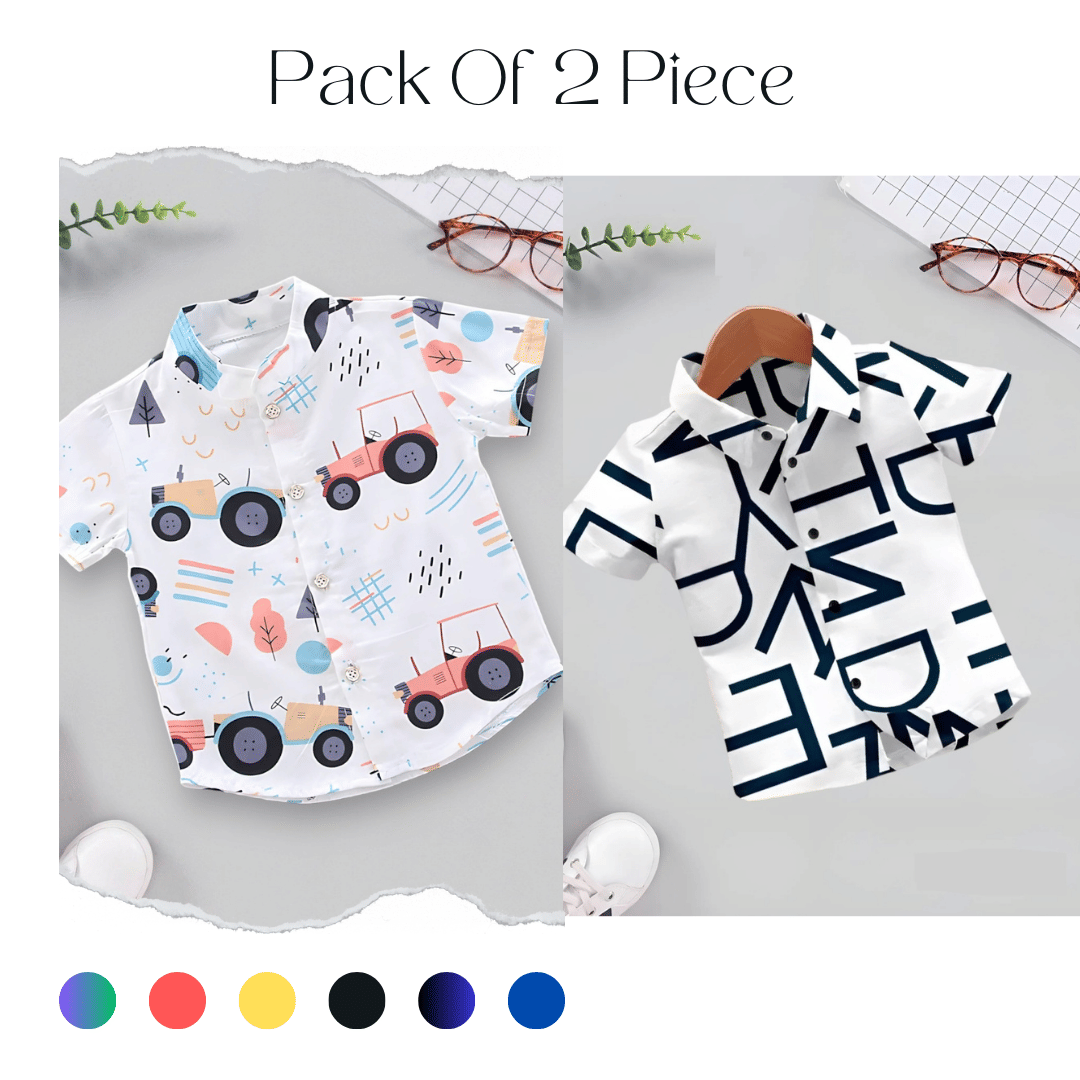     			Dutt Creation Pack of 1 Boys Cotton Blend Half Sleeves Shirt ( White )