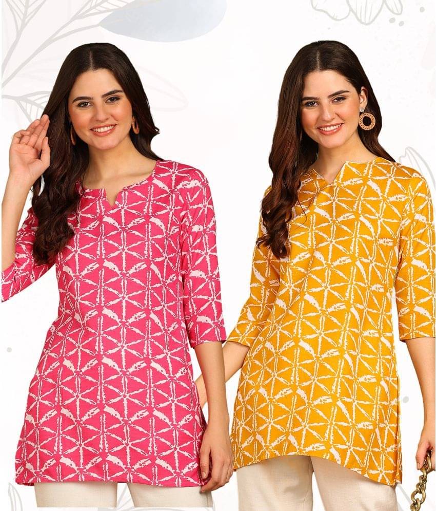 DSK STUDIO Multicolor Rayon Women's Tunic ( Pack of 2 ) DSK STUDIO Multicolor Rayon Women's Tunic ( Pack of 2 )