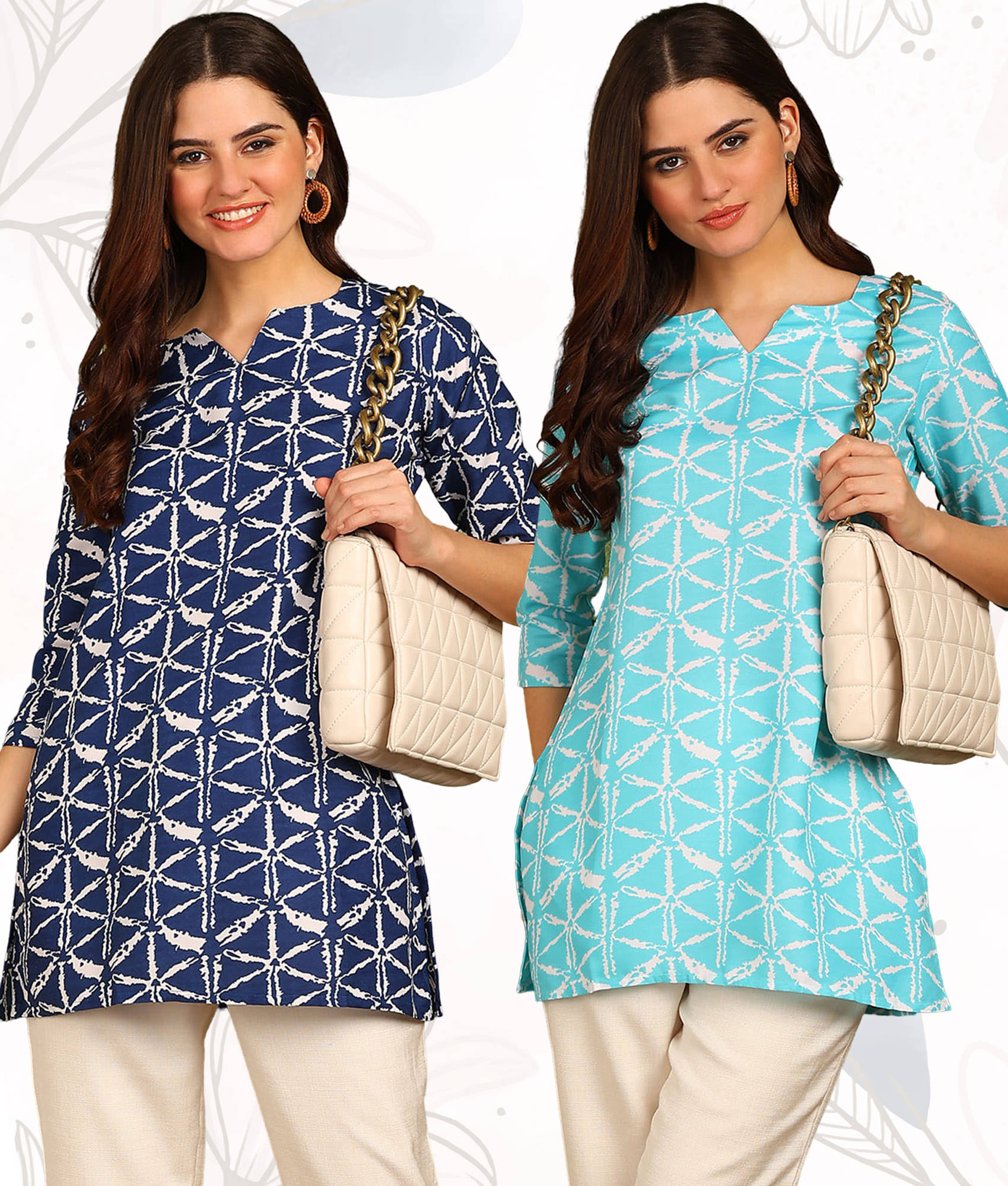 DSK STUDIO Multicolor Rayon Women's Tunic ( Pack of 2 ) DSK STUDIO Multicolor Rayon Women's Tunic ( Pack of 2 )