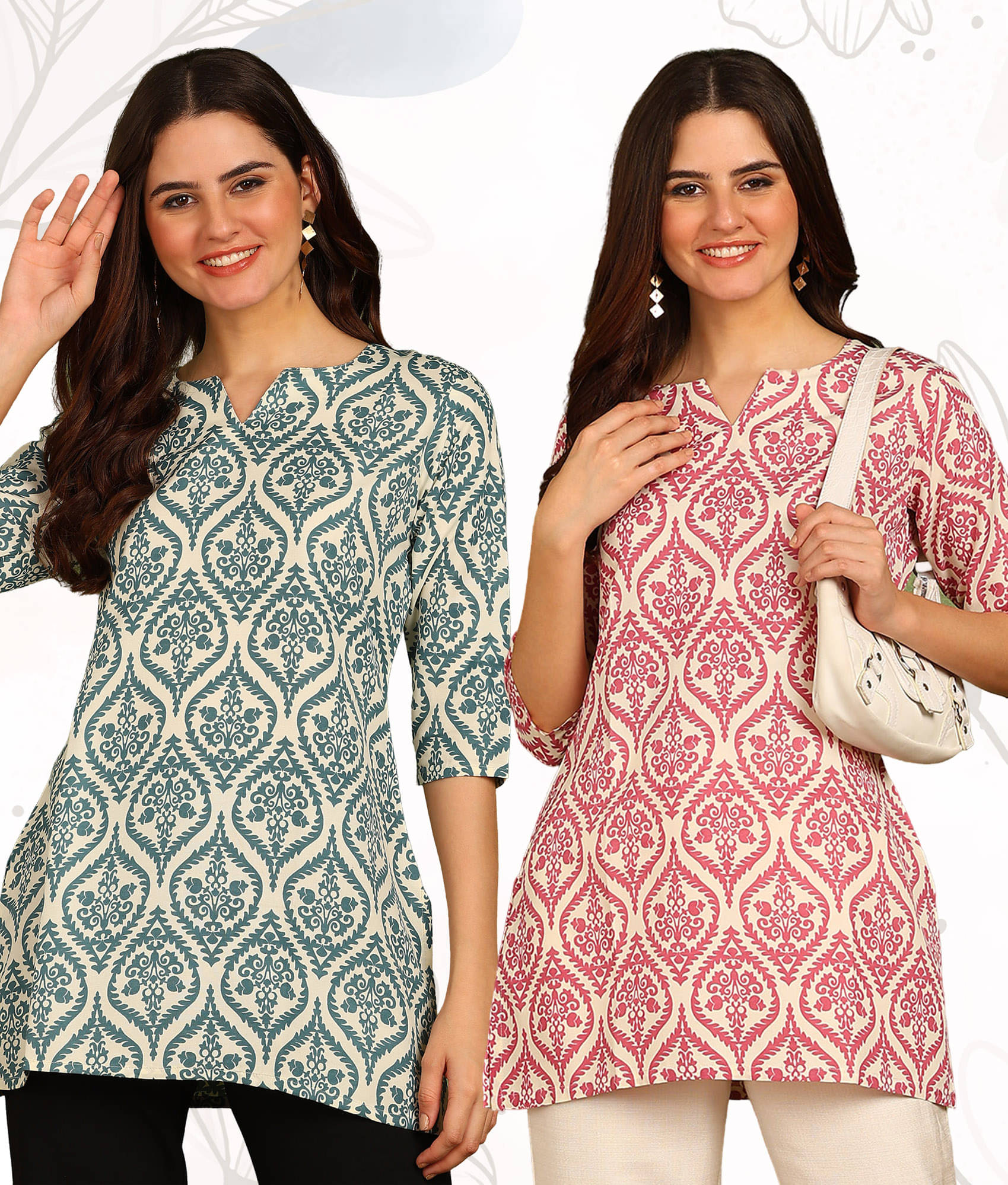 DSK STUDIO Multicolor Rayon Women's Tunic ( Pack of 2 ) DSK STUDIO Multicolor Rayon Women's Tunic ( Pack of 2 )