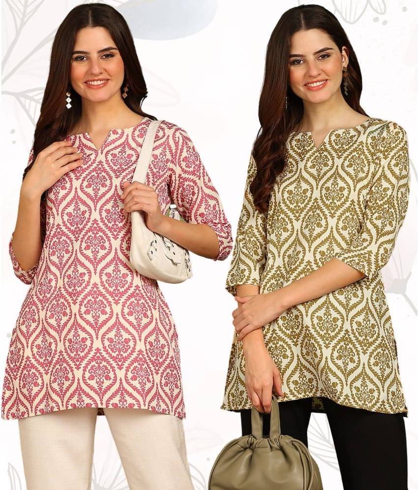     			DSK STUDIO Multicolor Rayon Women's Tunic ( Pack of 2 )