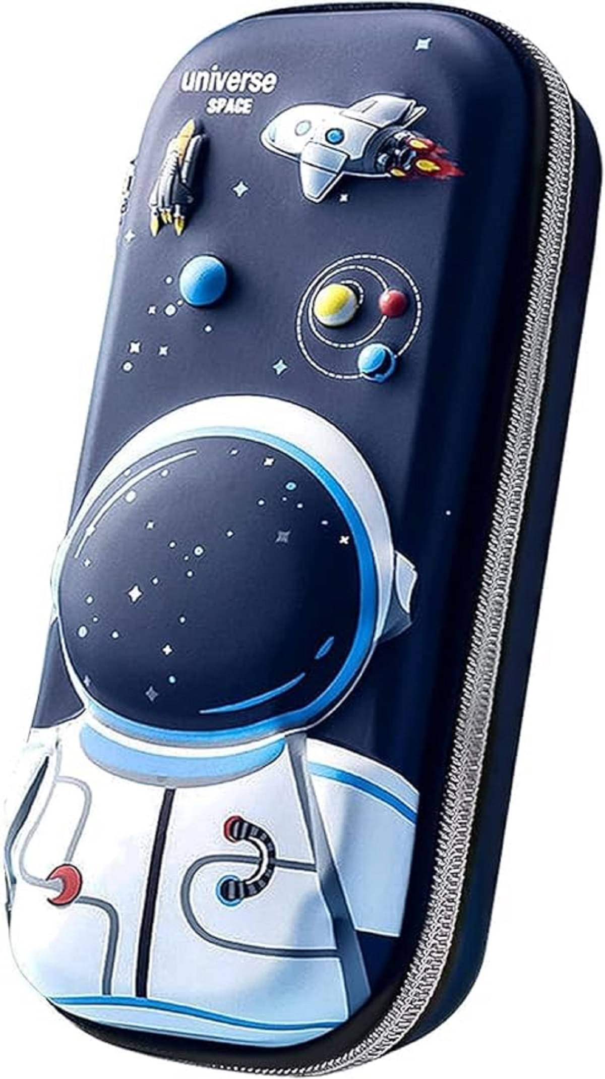     			FEDIFU  3D Cover EVA Space Astronaut Theme Pencil Case Large Capacity Pencil Pouch Bag Compass School Pouch Organizer for Students Kids Premium Stylish Pen Holder Pouch Stationery Box (Pencil case)
