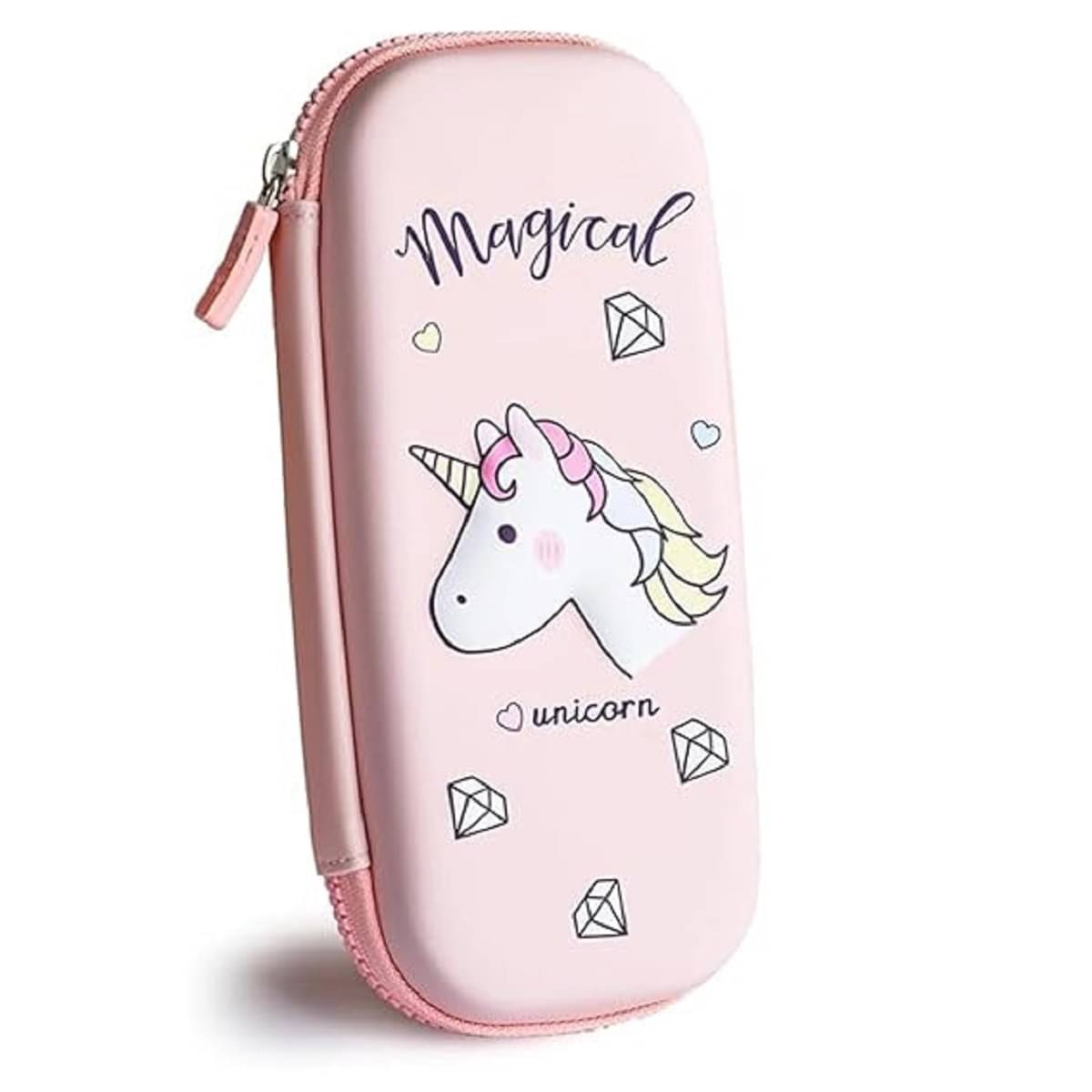     			FEDIFU  3D Cover Large Capacity Pencil Case Compass with Compartments, School Supply Organizer for Students, Stationery Box, Cosmetic Zip Pouch Bag (Magical Unicorn)