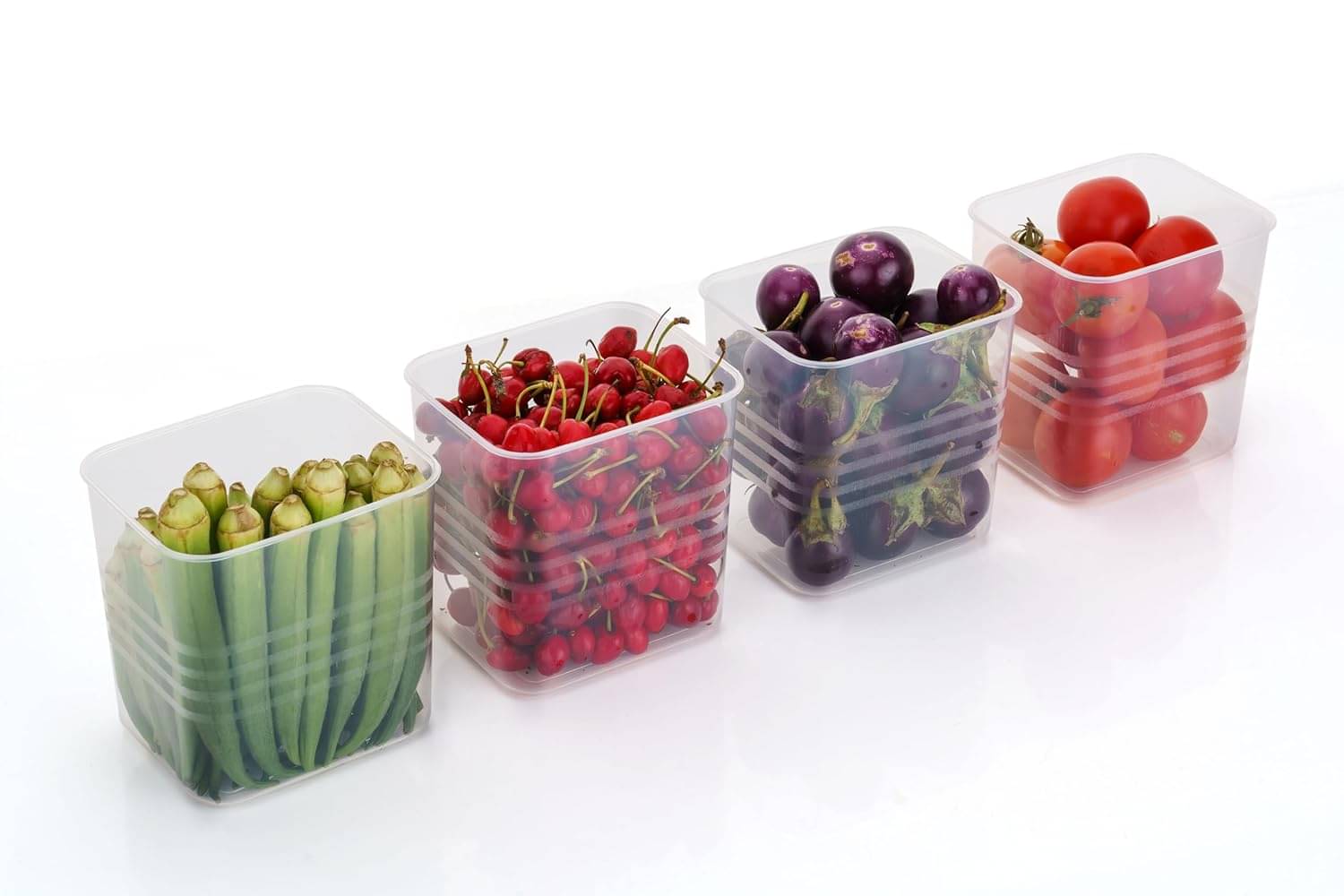     			FIT4CHEF Fridge Storage Box PET Transparent Multi-Purpose Container ( Set of 4 )