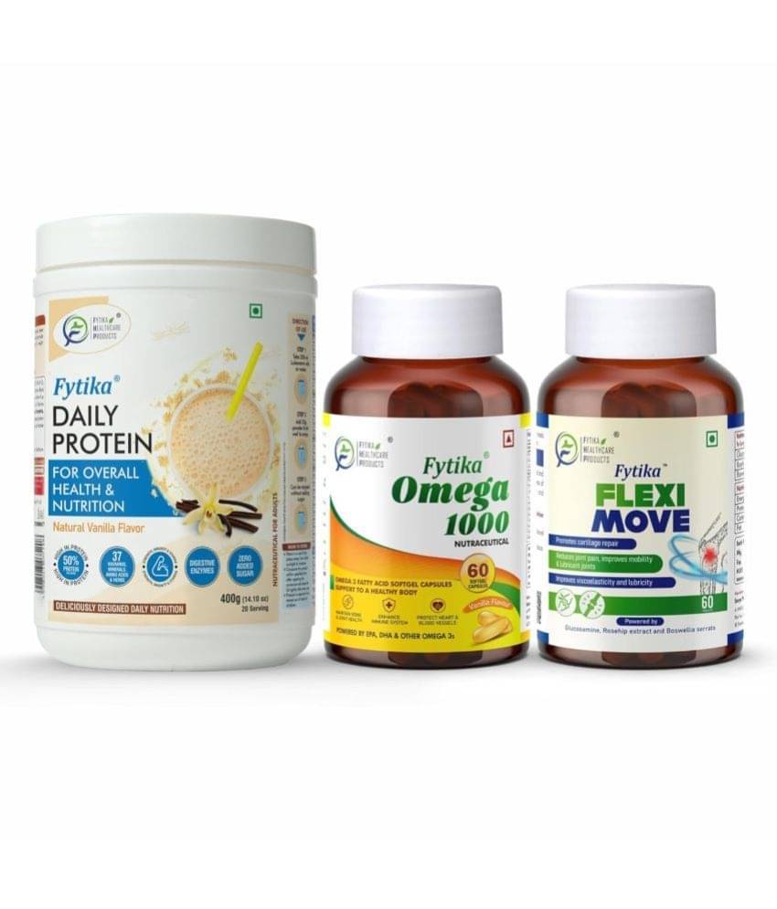     			FYTIKA Protein+ Omega1000+Flexi Move 3 gm Pack of 3