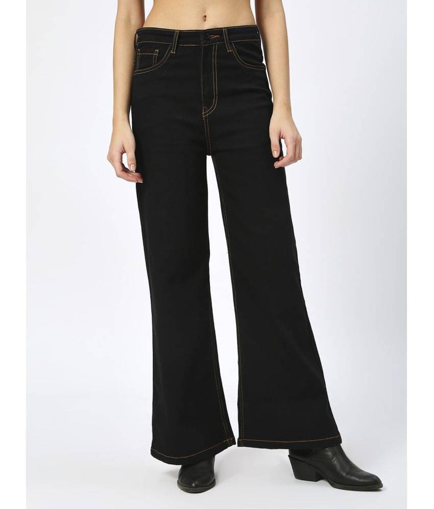     			HJ HASASI - Black Denim Wide Leg Women's Jeans ( Pack of 1 )