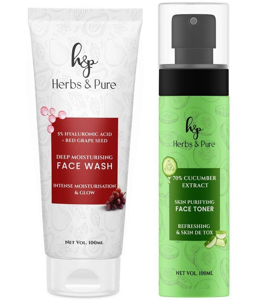     			Herbs and Pure Daily Skincare Combo - Red Grapes Face Wash and Cucumber Face Toner (200ML)