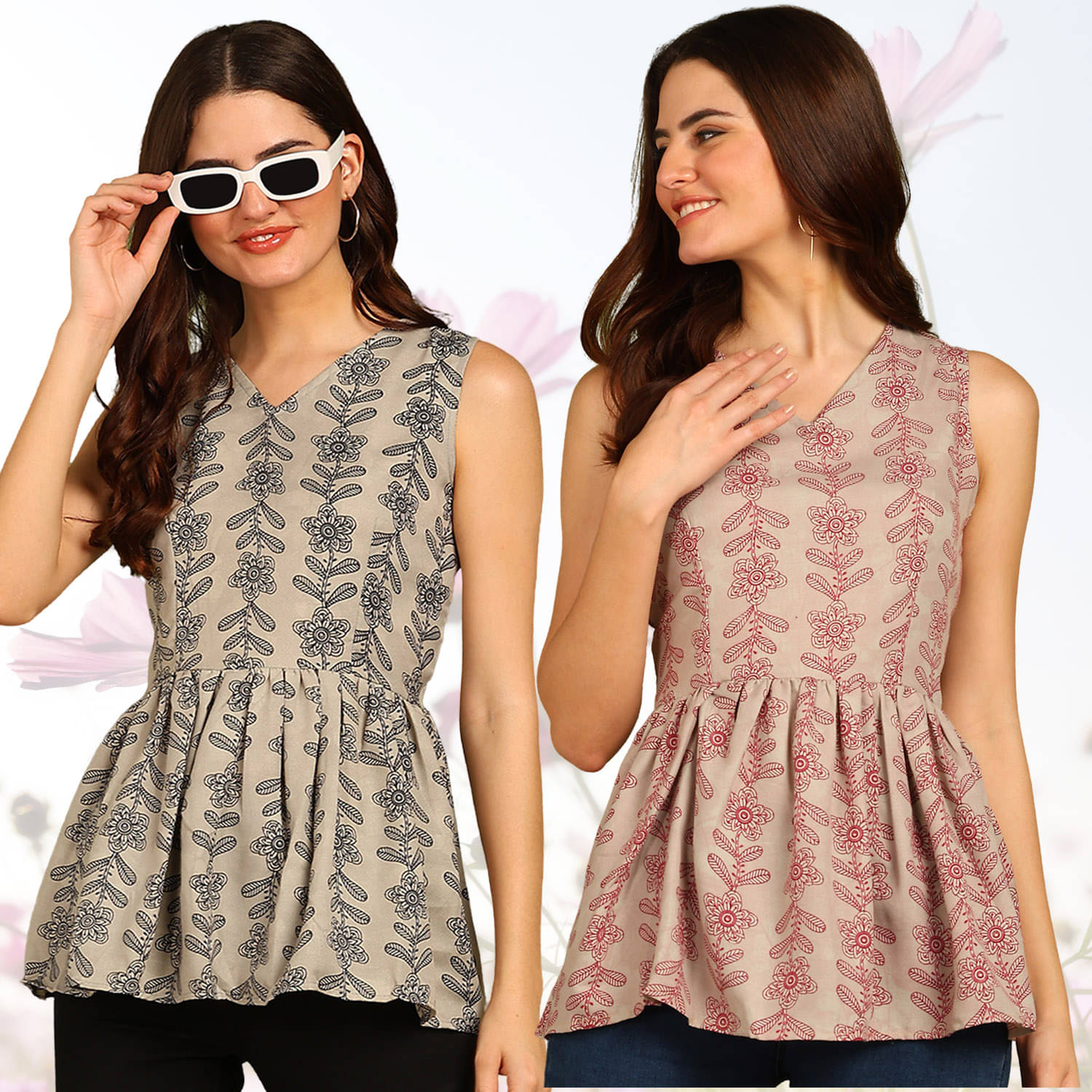     			Hiva Trendz Women's Rayon Peplum Top ( Multicolor )