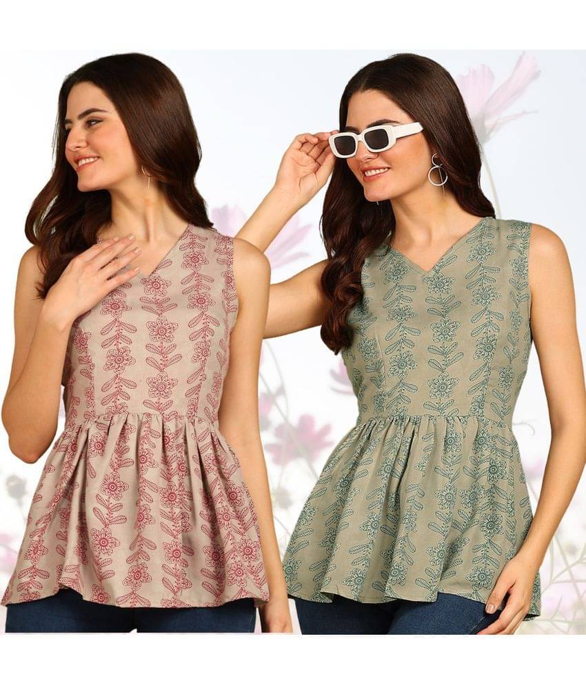 Hiva Trendz Women's Rayon Peplum Top ( Multicolor ) Hiva Trendz Women's Rayon Peplum Top ( Multicolor )