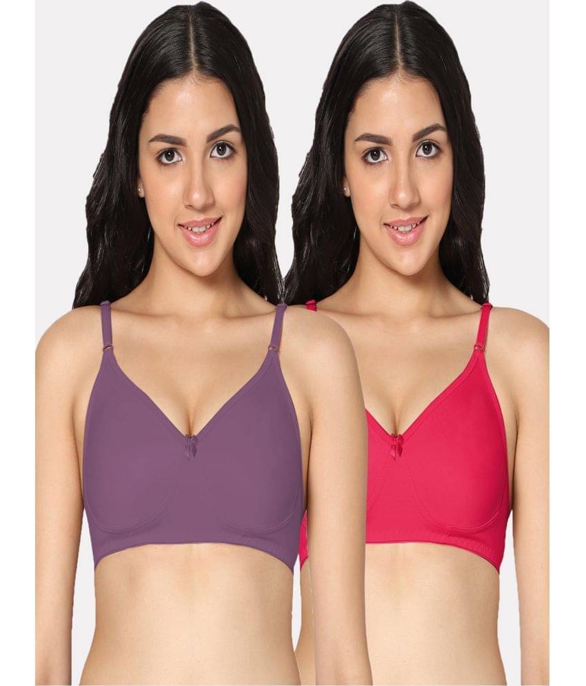 IN CARE LINGERIE Pack of 2 Cotton Blend Non Padded Women's Everyday Bra ( Multicolor ) IN CARE LINGERIE Pack of 2 Cotton Blend Non Padded Women's Everyday Bra ( Multicolor )