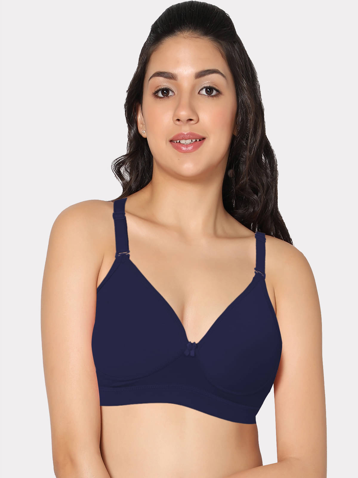 IN CARE LINGERIE Cotton Blend Lightly Padded Women's T-Shirt Bra ( Navy Blue )     			IN CARE LINGERIE Cotton Blend Lightly Padded Women's T-Shirt Bra ( Navy Blue )