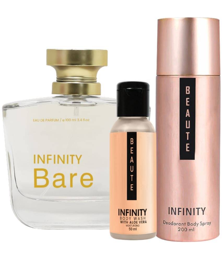    			Infinity Bare EDP Perfume 100ml, Beaute Deo Body Spray 200ml, Beaute Body Wash 50ml