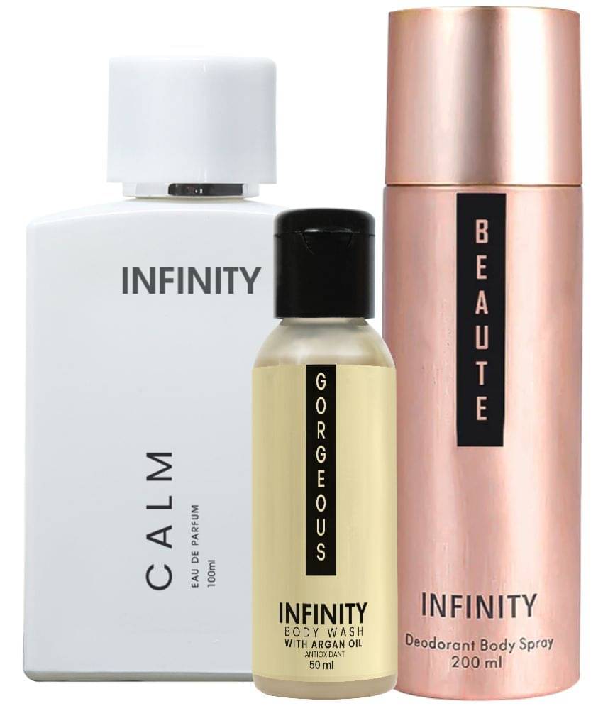     			Infinity Calm EDP Perfume 100ml, Beaute Deo Body Spray 200ml, Gorgeous Body Wash 50ml