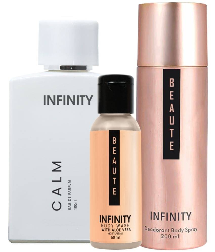     			Infinity Calm EDP Perfume 100ml, Beaute Deo Body Spray 200ml, Beaute Body Wash 50ml
